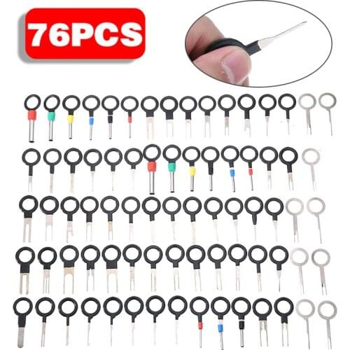 76pcs Stainless Steel 301 Wire Terminal Removal Tool Car Auto Motorcycle Truck Electrical Wiring Crimp Connector Pin