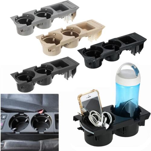 Car Center Console Water Cup Holder Beverage Bottle Holder Coin Tray 51168217953 For Bmw 3 Series E46 318I 320I 1998-2006 Black