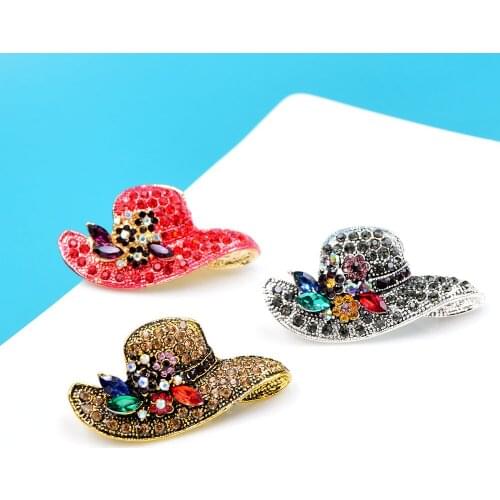 CINDY XIANG 6 Styles For Choose Vintage Rhinestone Peacock Hat Butterfly Brooches For Women Bijouterie Broches Backpack Badges