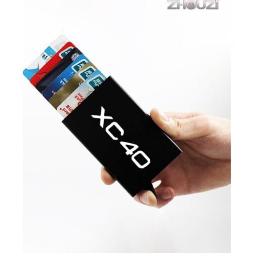 Anti-theft ID Credit Card Holder Men Women Porte Carte Thin Aluminium Wallets Pocket Case For Volvo XC40 Accessories