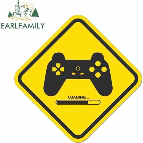 EARLFAMILY 13cm x 13cm For Loading Warning Game Funny Car Stickers Anime Fashion Occlusion Scratch Bumper Vinyl Car Wrap