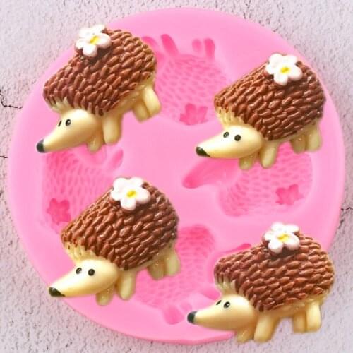 Hedgehogs Silicone Mold DIY Animals Cupcake Topper Fondant Cake Decorating Tools Soap Resin Clay Molds Candy Chocolate Moulds