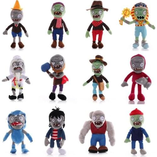 12pcs/lot 30cm Plants vs Zombies PVZ Gargantuar Hats Pirate Duck Zombies Plush Toys Doll Soft Stuffed Toys Gifts for Children