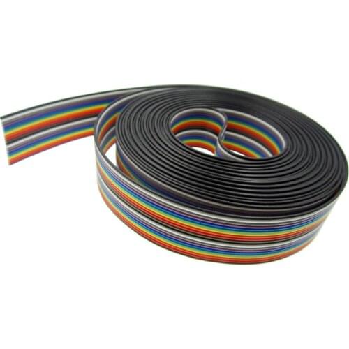 Ribbon cable 20 WAY Flat Color Rainbow Ribbon Cable wire Rainbow Cable 20P ribbon cable 1.27MM pitch 5meters/lot IN STOCK