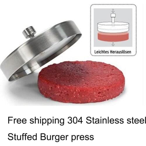 Hot 3.75'' Stainless steel Hamburger press Meatloaf Stuffed Burger press Pizza Patties Maker Burger Mold Free shipping