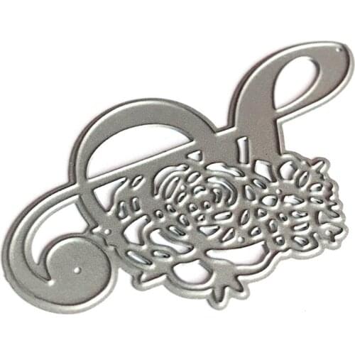 Music Note Flower Metal Cutting Dies Stencil DIY Scrapbooking Album Paper Card Template Mold Embossing Decoration