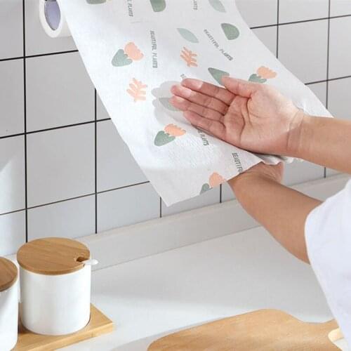 Reusable Lazy Rags Kitchen Cleaning Dish Cloth Hand Towel Rolls Organic Dish Cloth Bamboo Kitchen Towels