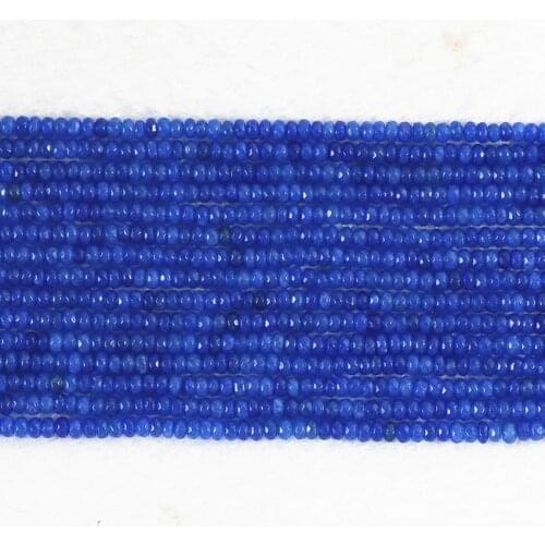 Fashion Blue Lapis Lazuli Chalcedony Jades Natural Stone Abacus Faceted Beads 2X4mm 4X6mm 5X8mm Loose Beads 15inch B161