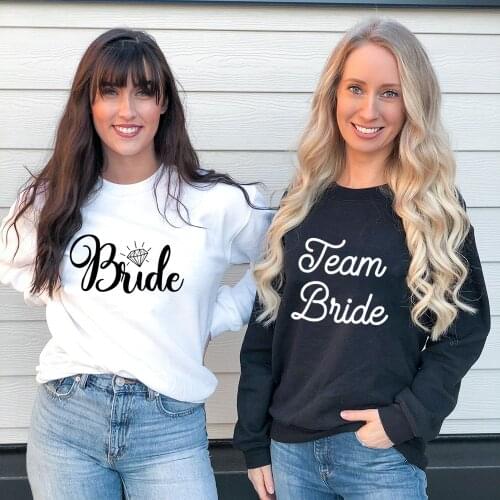 Fashion Women Sweatshirt Bridal Bachelorette Party Team Bride Maid Harajuku Wedding Graphic Clothes Female Winter Tops Pullovers