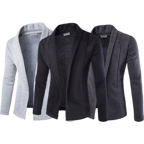 Mens Solid Blazer Cardigan Long Sleeve Casual Slim Fit Sweater Jacket Knit Coat 2020 Hot Selling Solid Color All-Match