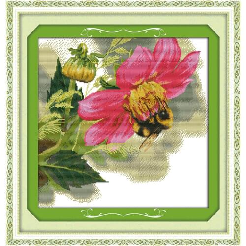Hard-working bee cross stitch kit 14ct 11ct count print canvas stitching embroidery DIY handmade needlework