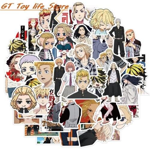 50PCS Tokyo Revengers Anime Cosplay Stickers For Kids Luggage Laptop Motorcycle Skateboard Bike Stationery Kuroshitsuji Sticker