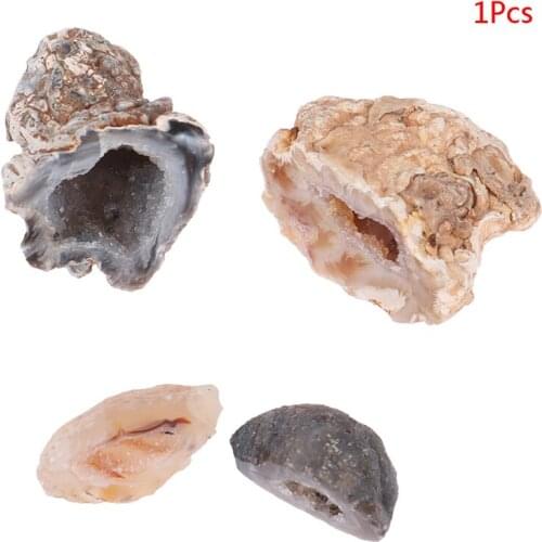 1Pcs Natural Agate Geode Crystals Stones Craft Collection Pendant Jewelry Making