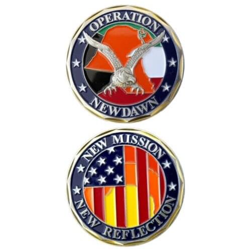 Custom cheap coins low price Military Operation New Dawn Challenge Coin New Hot sales oem usa military metal coins FH810226