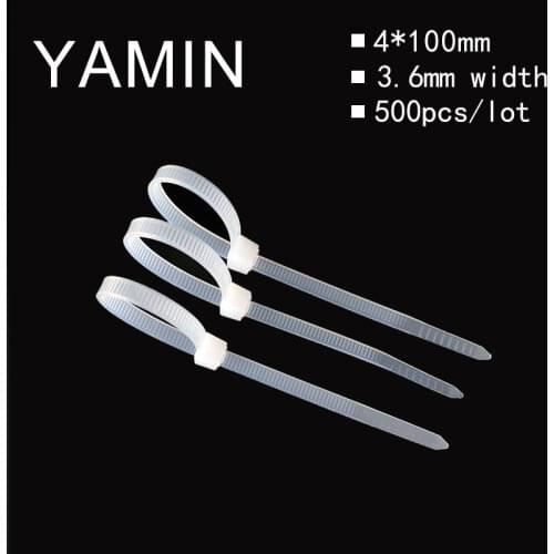 Lock Type Nylon Cable Tie 4*100mm National Standard White Plastic Strip Seal Wire Binding Fixed Buckle 3.6mm Width 500pcs