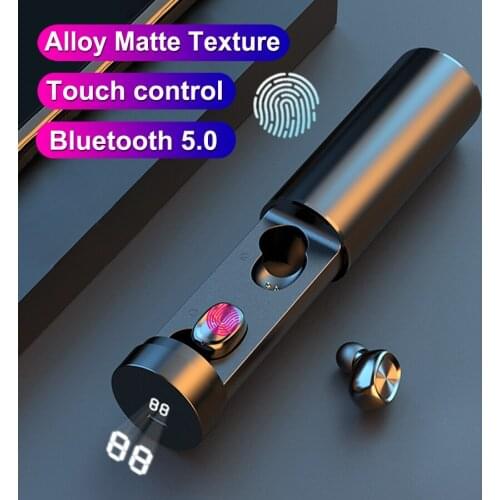 The new B9 with power display digital display touch wireless 5.0 binaural bluetooth music headset for Xiaomi Samsung Huawei