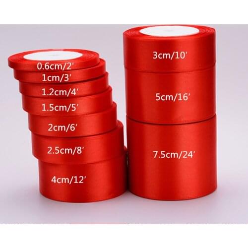 6-50mm 22m brand new red single-sided ribbon handmade DIY material gift packaging wedding party tape gift packaging bow tie