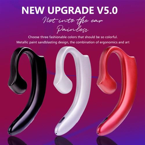 New Bluetoooth-Compatible Wireless Earphone Sport Ear Hook Bone Conduction hands-free Headset With Microphone For Xiaomi Iphone