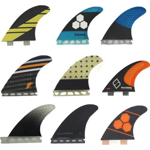 Fiberglass Honeycomb Carbon Fiber Future 2pcs/3pcs Surfboard Center Fins for Surfing B Grade