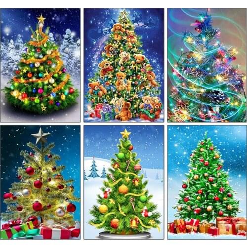 Full Diamond Embroidery "Christmas Tree Gift" Diamond Painting Cross Stitch Mosaic Pattern Semi-finished Home Decoration