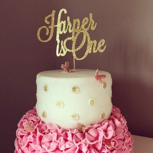 Custom glitter Name cake topper large cake topper, personalised gold cake topper first birthday day Party Decorations