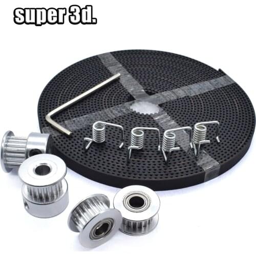 5meters timing belt + 2pcs GT2 Timing pulley + 2pcs Idler pulley + 4pcs torque spring +1pcs wrench Kit 3D printer accessories