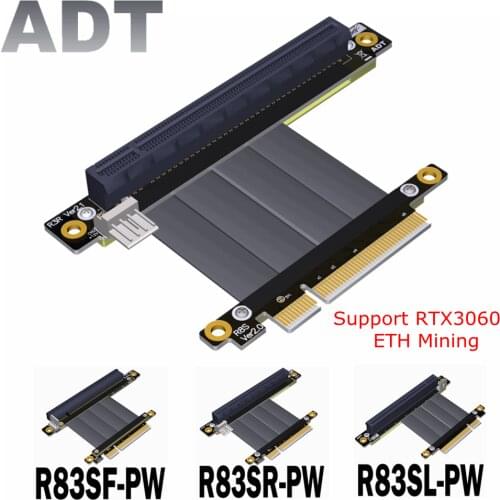 Riser PCI-E 3.0 X8 Extension Cable Adapter to X16 Pcie Male to Female for Nvidia RTX3060 Graphics Card ETH Multi-card Mining