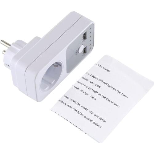 EU UK AU Plug Countdown Timer Switch Smart Control Plug-In Socket Auto Shut Off Outlet Automaticl Turn Off Electronic Device