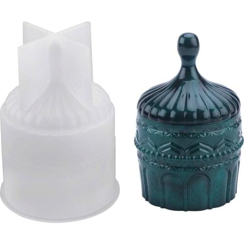 DIY Crystal Epoxy Resin Mold Round Storage Box Silicone Reisn Mold Mirror Epoxy Jewelry Box Storage Box Mold Making Tool