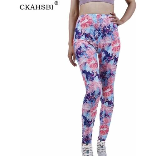 CKAHSBI 2021 Yoga Pants Stretchy Sport Leggings High Waist Tights Push Up Running Women Gym Fitness Red Pink Flowers XXL Bottom