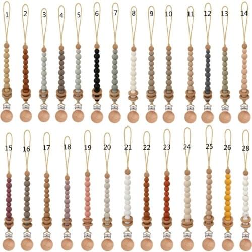 Silicone Baby Anti-drop Chain Pacifier Clips Infant Nipple Appease Soother Chain Clips Dummy Holder