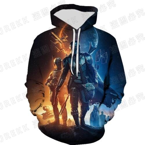The Mandalorian 3D Print Sweatshirts Men Women Children Boba Fett Hoodies Pullover Long Sleeve Boy Girl Kids Streetwear Tops