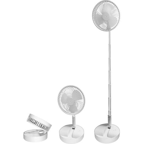 USB Rechargeable Folding Telescopic Floor Fan Mini Summer Mute Silent Student Desktop Table Fan for Office Bedroom Cooler