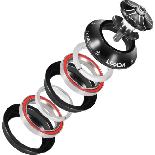 44-44mm Bike Headset CNC High Precision Machining Aluminum Bicycle Headset Heavy Duty Headset Top Cap Bearings Fork Bearings