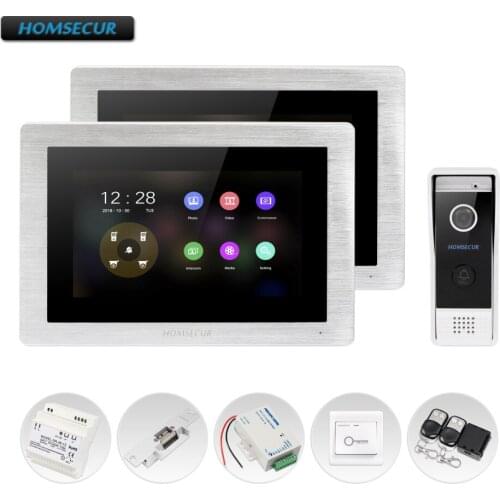 HOMSECUR 4 Wire AHD Video Door Phone Intercom System with Memory Monitor BC031HD-B+BM714HD-S