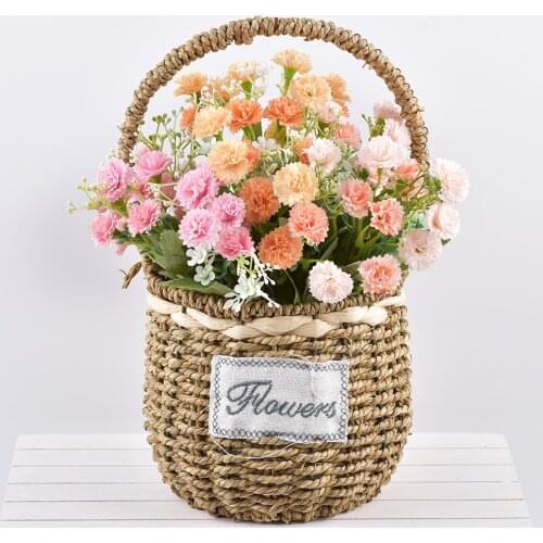 Hand-Woven Rattan Wicker Basket Fruit Tea Snack Bread Picnic Cosmetic Storage Box Kitchen Supplies Household Tools