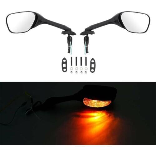 Motorcycle Rearview Mirrors w/ Turn Signal For Suzuki GSXR 1000 GSXR600 GSX-R 750 2006-2015