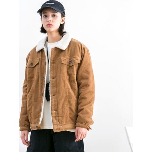 Winter Jacket Thicken Corduroy Cotton Coat Women Plus Lamb Wool Warm Fashion Casual Winter Jackets Couple Models Jackets