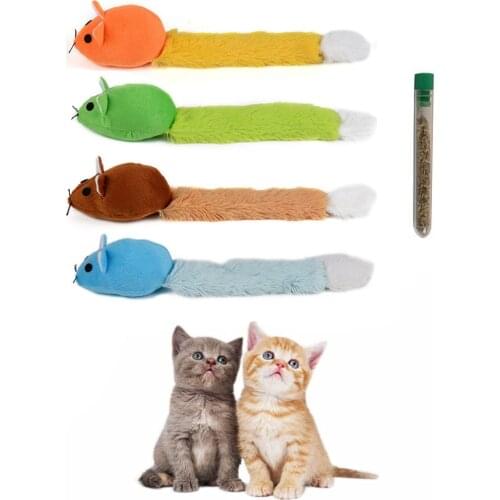 1PCS Long tail mouse cat teaster toys funny pet toys cat toys mouse trainning funny playing toys interactive with catnip 4 color
