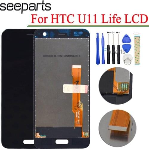 100% Tested NEW Black For HTC U11 Lite/Life LCD Display Touch Screen Digitizer Assembly Replacement For 5.2" HTC U11 Life LCD