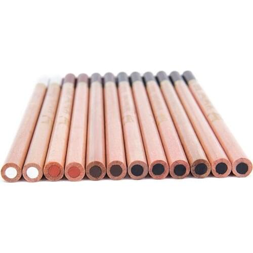 12 Pcs/box Artist Soft Pastel Pencils Crayon Charcoal Pencils Artiste Wooden Non Toxic Pencil For Sketching Drawing