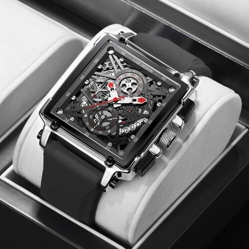 2021 New Men Watch LIGE Top Brand Luxury Waterproof Quartz Square Wristwatche For Men Date Sport Hollow Clock Male Zegarek Meski