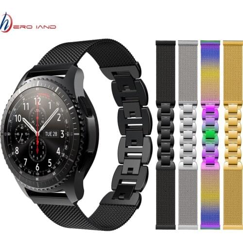 22mm Milanese Loop Strap For Samsung Gear S3 Galaxy Watch 46mm Band Stainless Steel Band for Huami Amazfit GTR 47mm/Huawei GT 2