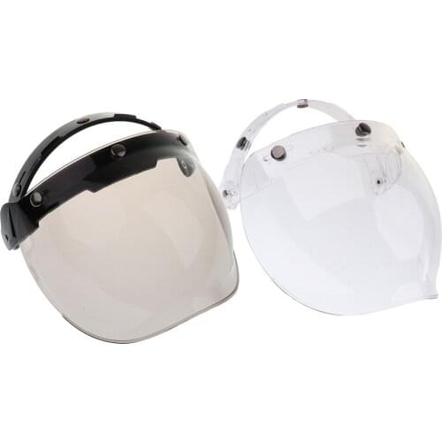 2x 3-Snap Bubble Wind Shield Visor For Universal Motorcycle Helmet