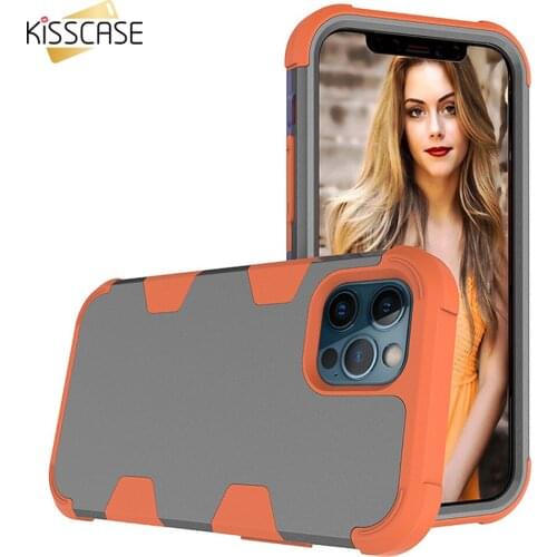 3 in 1 Color Contrast Shockproof Case For iPhone 12 12Pro 12Mini 11 Pro Max SE 2020 Fitted Cover For iPhone X XR XS Max 6S Plus