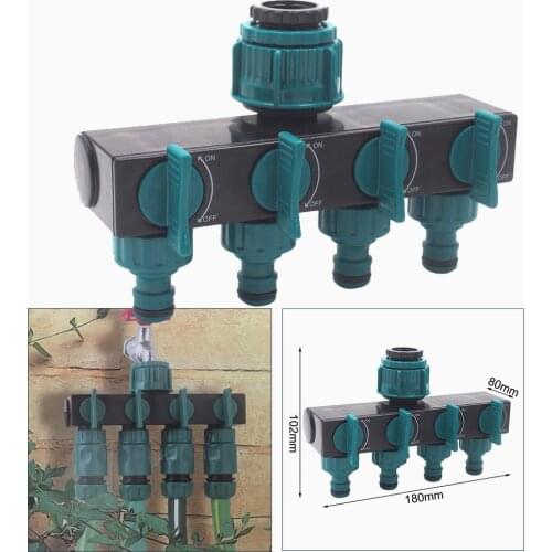 4 Way Tap Connector Garden Hose Splitter Faucet Water Hose Connector Garden Drip Irrigation Tools Water Distributor Tap Adapter