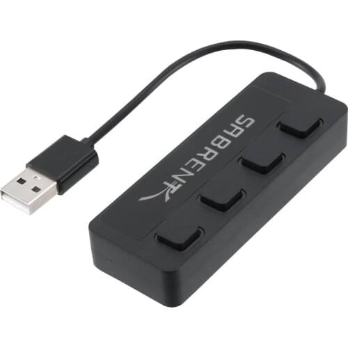 4 Ports USB Hub 2.0 High Speed 480Mbps Hub USB On Off Switch USB Splitter Adapter For PC Laptop Computer Notebook
