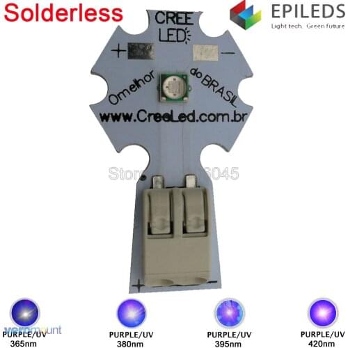 5pcs 3W 3535 UV Ultraviolet Purple Epileds High Power LED Light Emitter 365nm 380nm 395nm 420nm on 20mm Solderless Aluminum PCB