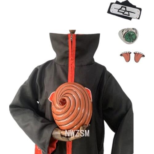 Anime Akatsuki Deidara Cosplay Costume Cloak Wig Accessory Set Halloween Costumes Akatsuki Cloak Props