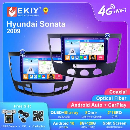 EKIY Android 10 Car Radio For Hyundai Sonata 2009 QLED DSP 1280*720 6G+128G Multimedia Video Player GPS Navigation Stereo BT DVD